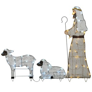National Tree Company 41" LED Shepherd with Sheep Christmas Novelty Light - 1 of 4