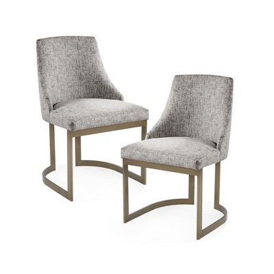 Starlight Canyon Home,Set of 2 Gray Modern Dining Chairs with Metal Frame for Dining Room
