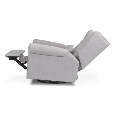 Misty Grey Swivel Recliner with Wingback Design