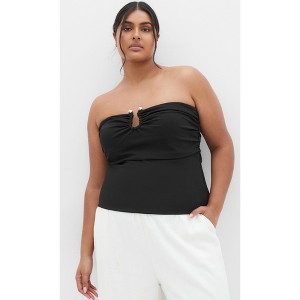 Women's Plus Size Lila Top - black | CITY CHIC - 1 of 4