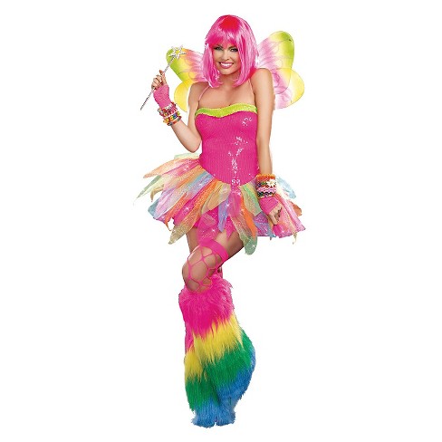 Adult Rainbow Fairy Halloween Costume L Target