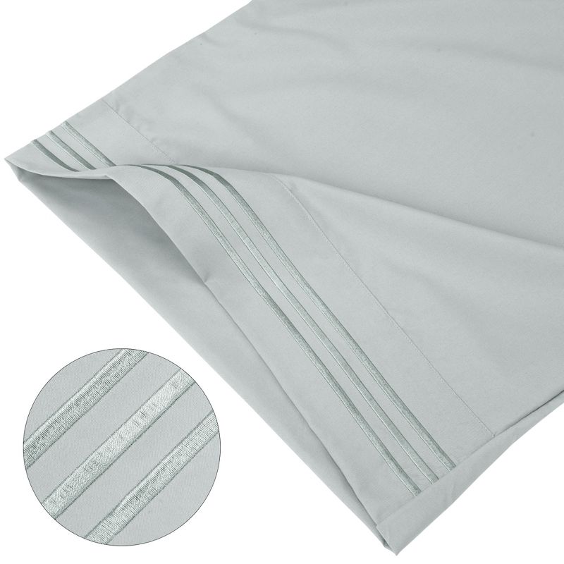 PiccoCasa Brushed Microfiber Body Breathable Embroidery Adults Pillowcases with Envelop Closure Set of 2, 4 of 8