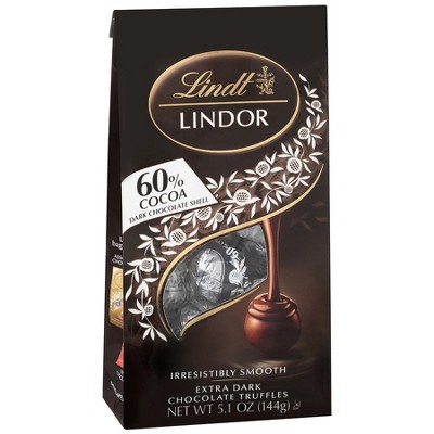 Lindt Lindor 60% Extra Dark Chocolate Truffles Bag, Extra Dark Chocolate5.1OZ