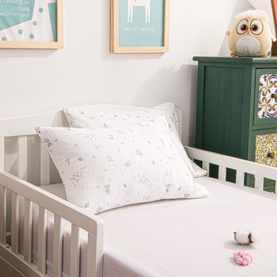 2 Pack Jersey Cotton Toddler Pillowcases, Envelope Travel Pillowcases - NTBAY