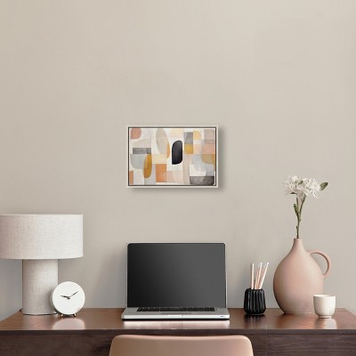 Eleanada Modern Abstract Geometric Canvas Wall Art with Silver Frame