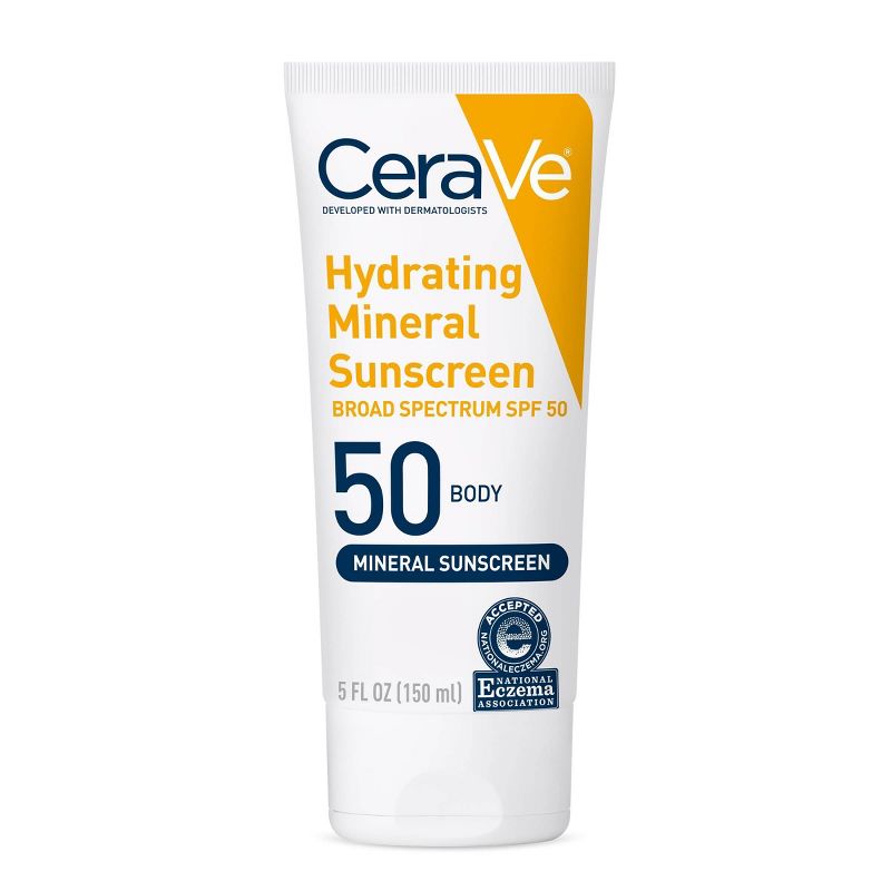 CeraVe Hydrating 100% Mineral Sunscreen for Body - SPF 50 - 5 fl oz, 1 of 12