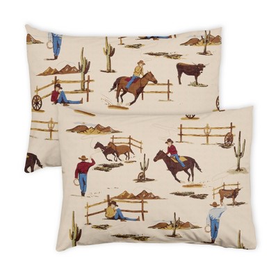 Sweet Jojo Designs Boy Throw Pillow Covers Wild West Cowboy Multicolor 2pc Target