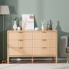 VEVOR 6 Fluted Drawer Dresser, Wooden Chest of Drawers with Sliding & Anti-tip Device, Modern Minimalist Dresser Chest, Beige - 2 of 4