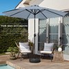 Best Choice Products 10ft Outdoor Steel Market Patio Umbrella w/ Crank, Tilt Push Button, 6 Ribs - Breeze Blue - 3 of 4
