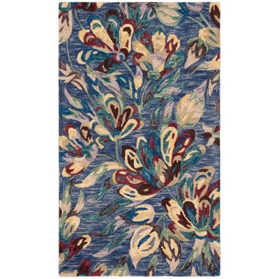 Blossom BLM462 Handmade Tufted Accent Rug - Blue/Violet - 3' X 5' - Safavieh