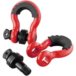 VEVOR 3/4" D-Ring Shackle, 2 Pack Alloy Steel Shackles 62832 lbs (28.5 Ton) Break Strength with 7/8" Screw Pin, Isolators & Washers, Red - 1 of 4