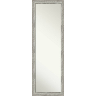 18"x 52" Dove Graywash Framed On the Door Mirror - Amanti Art