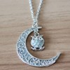 Owl Glow In Dark Pendant Chain Necklace for Women Green or Blue Ginger Lyne Collection - 4 of 4