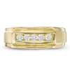 Pompeii3 1/2Ct Men's Five Stone Diamond Brushed Ring in 14k Yellow Gold - 3 of 4
