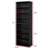 SEVOBAL Decorative Bookshelf 8 Layer Adjustable CD DVD Storage Cabinet with Detachable Design, Black, 23.62"*11.8"*71" - 2 of 4