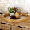 Set of 2 Oval Eclectic Metal and Wood Trays with Handles Brown - Olivia & May: Handmade, Indoor Use, Not Food Safe - 3 of 4