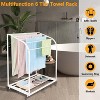 5 Tier 44" Tall Pool Towel Rack Outdoor with Wheels, Freestanding Towel Rack Stand - 2 of 4