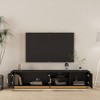 Chic Crate - 80" Mid-Century Media Console w/ LED Lights & Storage - Walnut & Brass TV Stand - 2 of 4