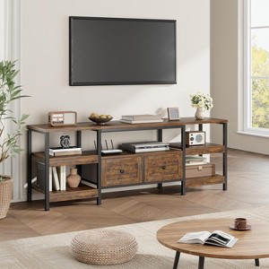 COUCHETA Modern TV Stand with 2 Fabric Drawers & 4 Open Shelves, Media Console for TVs up to 85 Inch - 1 of 4