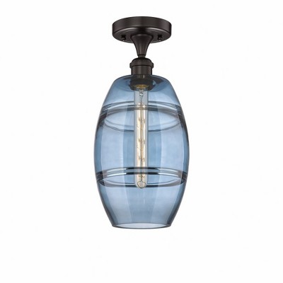 Vaz - 1 Light Semi-Flush Mount In Industrial Style-10 Inches Tall and 8 Inches Wide