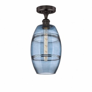 Vaz - 1 Light Semi-Flush Mount In Industrial Style-10 Inches Tall and 8 Inches Wide - 1 of 1