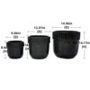 VisioGear 3PCS Ceramic Flowerpot, Modern Planter for Patio, Garden, Windowsill, Antique Black, 15"*15"*14.2" - 3 of 4