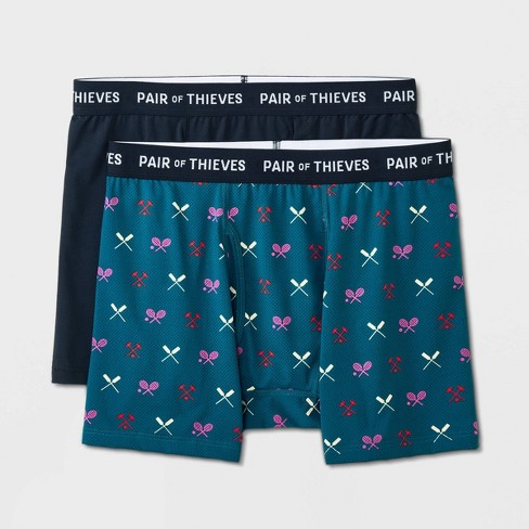 Pair Of Thieves Men s Super Fit Tennis Boxer Briefs 2pk Green