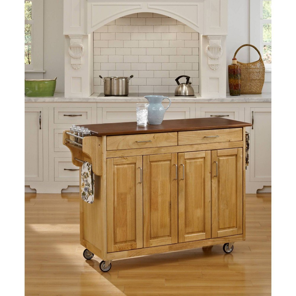 Kitchen Carts And Islands with Wood Top Brown Home Styles, Brown Brown