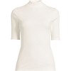 Lands' End Women's Elbow Sleeve Pointelle Rib Mock Neck - 3 of 4