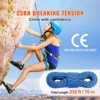VEVOR 10.2mm Dynamic Climbing Rope, 70M(230ft) Outdoor Rock Climbing Rope 25KN Breaking Tension, Stretchable Fiber Rope with Steel Snap Hooks, Blue - 3 of 4