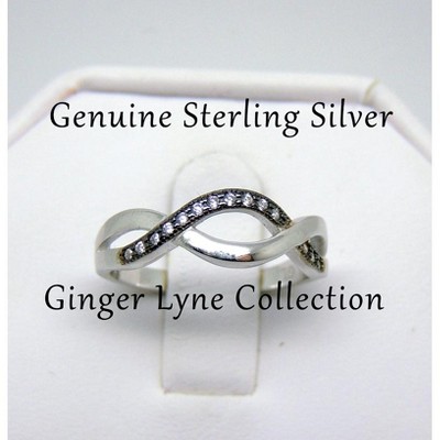 Infinity Black Sterling Silver Statement Ring for Women with Clear Cubic Zirconia by the Ginger Lyne Collection - image 2