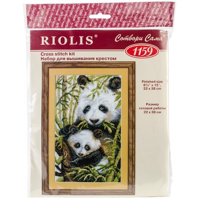 RIOLIS Counted Cross Stitch Kit 8.75"X15"-Panda With Young (10 Count)