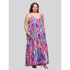 24seven Comfort Apparel Plus Size Multicolor Lightweight Spaghetti Strap Pocket Maxi Dress - 2 of 4