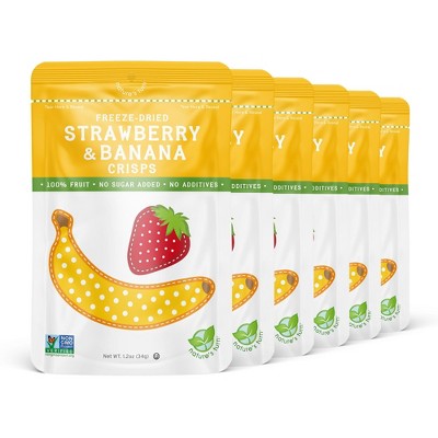 Nature's Turn Freeze-Dried Fruit Snacks - Strawberry & Banana Crisps - 34g (1.20oz) - 6-PACK