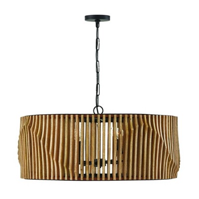 Capital Lighting Archer 6 - Light Pendant in  Light Wood/Matte Black