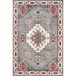 Nuloom Lynx Southwestern Spill Proof Treated Pet Friendly Premium Machine Washable Area Rug - 1 of 4