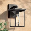 10.5" Metal/Seeded Glass Square Outdoor Wall Light Matte Black - LNC: Weather-Resistant Lantern, ETL Listed - 2 of 4