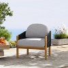Christopher Knight Home Tatum Outdoor Acacia Wood Club Chair with Woven Rope Backrest and Cushions - 2 of 4