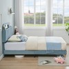 homfan Bed Frames, Velvet Upholstered Platform Bed Frames with Bookcase Headboard, Heavy Duty Steel Support Legs, Easy Assembly, Noise Free - 4 of 4