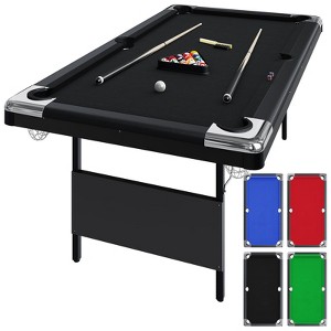 7 Ft Billiards Table,Portable Foldable Pool Table,Pool Tables for Full Size,Includes Full Set of Billiard Balls,Cues,Chalk&Brush for Family Game RooM - 1 of 4