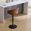 Swivel Bar Stools, PU Leather Upholstered Counter Adjustable Height Barstools Swivel Chairs with Backrest & Footrest for Kitchen Island Living Room - image 2 of 4