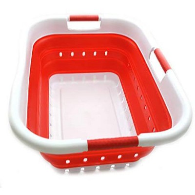 SAMMART 41L (10.8 Gallon) Collapsible Plastic Laundry Basket with 3 Handles