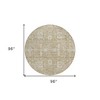 Beige Tan And Ivory Oriental Washable Indoor Outdoor Area Rug - 3 of 4