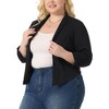 Agnes Orinda Women's Plus Size 3/4 Sleeve Ruched Open Front Work Office Blazers - 2 of 4