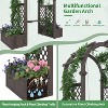 Acekool Wood Garden Arbor with Planter Boxes and Detachable Swing, Outdoor Arch Trellis for Climbing Plants, Gray - 3 of 4