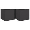 Aghana Digitals 2-Piece Black Rectangular Cold-Rolled Steel Planters: Indoor/Outdoor Industrial - 2 of 4