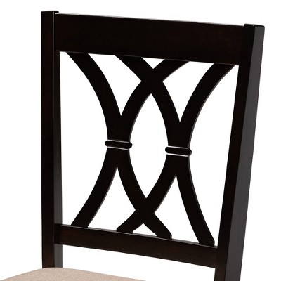 Maya Modern Beige Fabric and Espresso Wood 5-Piece Dining Set