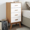 vidaXL Bedside Cabinet Solid Pine Wood and Engineered Wood, Medium, 4 Drawers, Bedroom Storage - 2 of 4