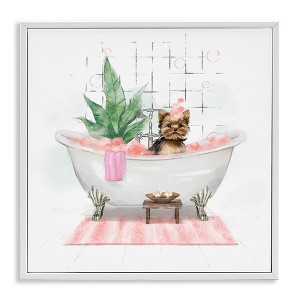 Stupell Industries Chic Yorkie Dog in Bubble Bath, 12" x 12" - 1 of 4