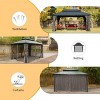 10X14 FT Outdoor Aluminum Patio Gazebo,Gazebo With Double Roof Canopy And Curtains,Galvanized Steel Hardtop Permanent Gazebo-Coolbibila - 2 of 4